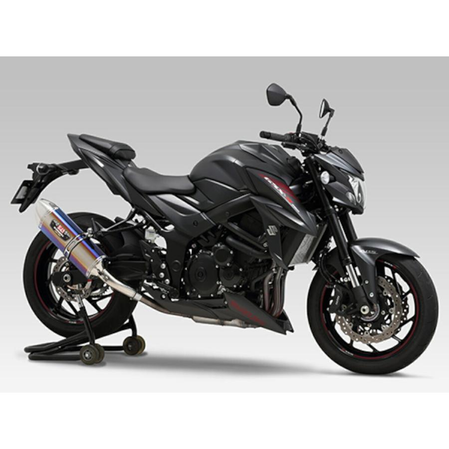 ヨシムラ バイク用 マフラー スリップオン R-77Jサイクロン EXPORT SPEC 政府認証 (STBS) チタンブルー/ステンエンド GSX-S750(17:ABS) 110-150-5V80B｜moto-zoa