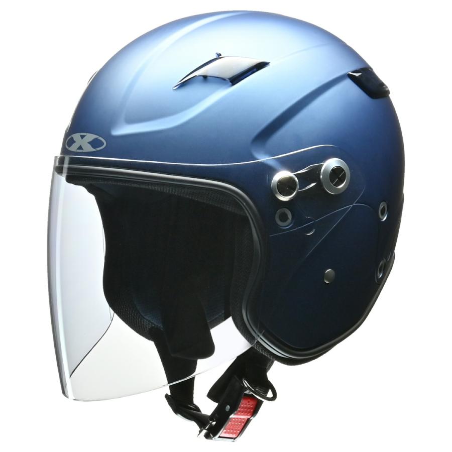 リード工業 (LEAD) バイク用 ヘルメット セミジェット X-AIR RAZZO STRADA (ラッツォ ストラーダ) マットネイビー フリーサイズ(57-60cm未満) 125cc以下用｜moto-zoa