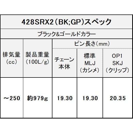 EKチェーン(江沼チェーン) バイク用チェーン 428SR-X2 (BK/GP