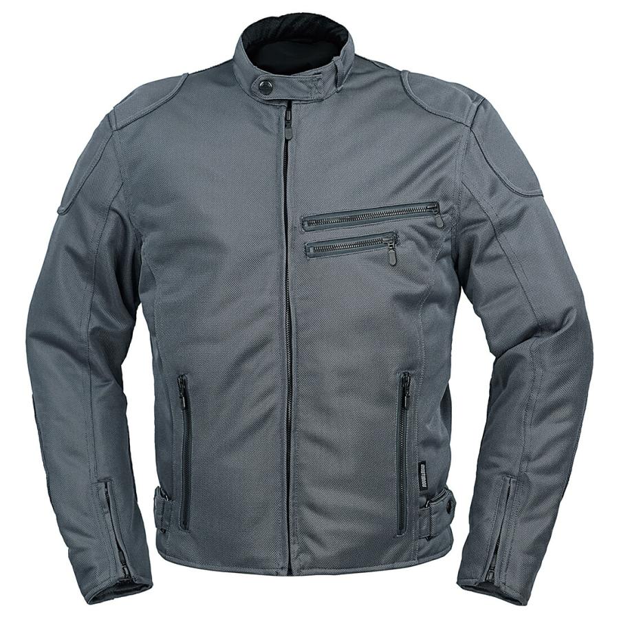 ROUGH&ROAD　メッシュジャケット　グレー　プロテクター付 ラフ＆ロード ROUGH&ROAD バイク用 ジャケット RR7313 ライディングZIP