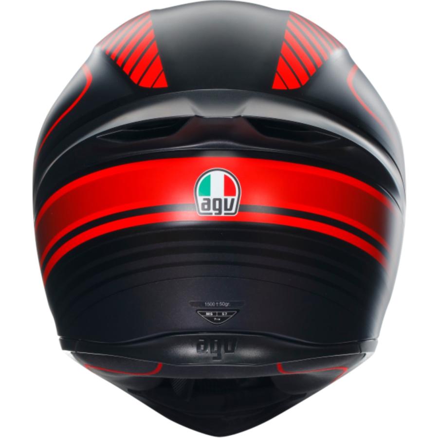 AGV(エージーブイ) バイクヘルメット K1 S WARMUP MATT BLACK/RED (ウォームアップ マットブラック/レッド) Sサイズ (55-56cm) 18394007025-S｜moto-zoa｜05