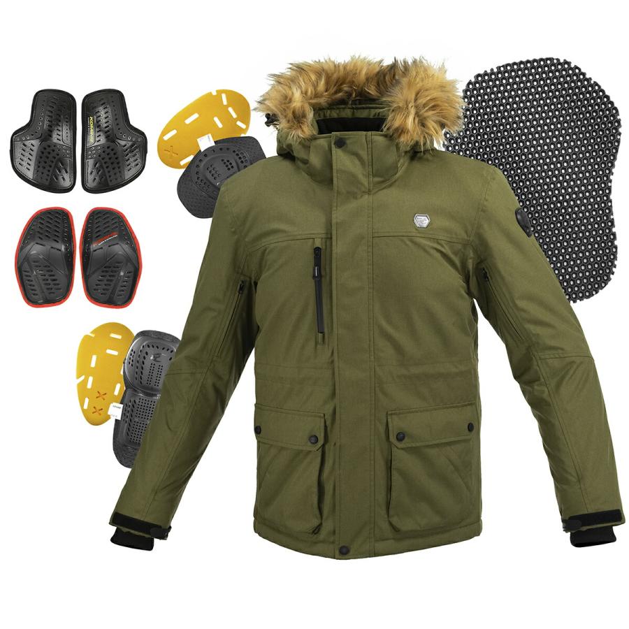 KOMINE フード付きジャケット オリーブグリーン