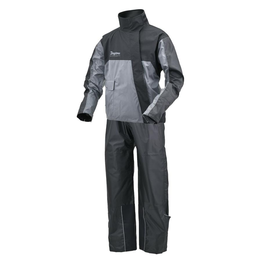 DAYTONA バイク用 レインウェア 上下セット グレー（BLサイズ） DAYTONA（デイトナ） バイク用 レインウェア 上下セット 耐水圧20,000