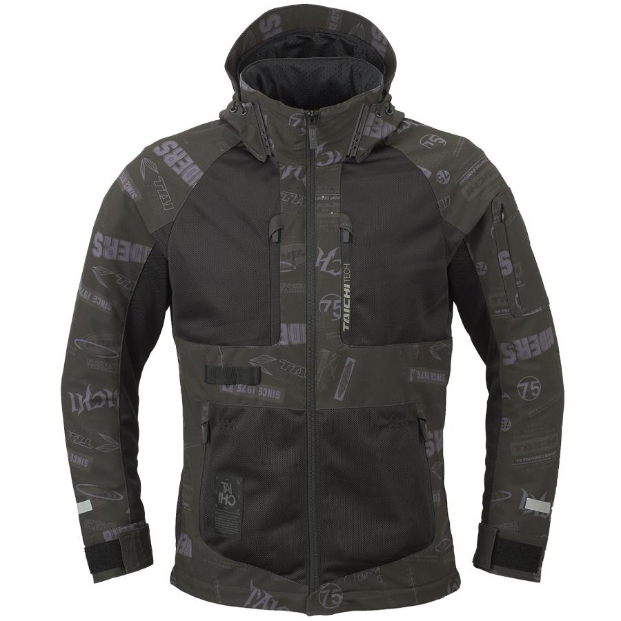 RS TAICH バイクジャケット グレー×ブラック プロテクター サイズL