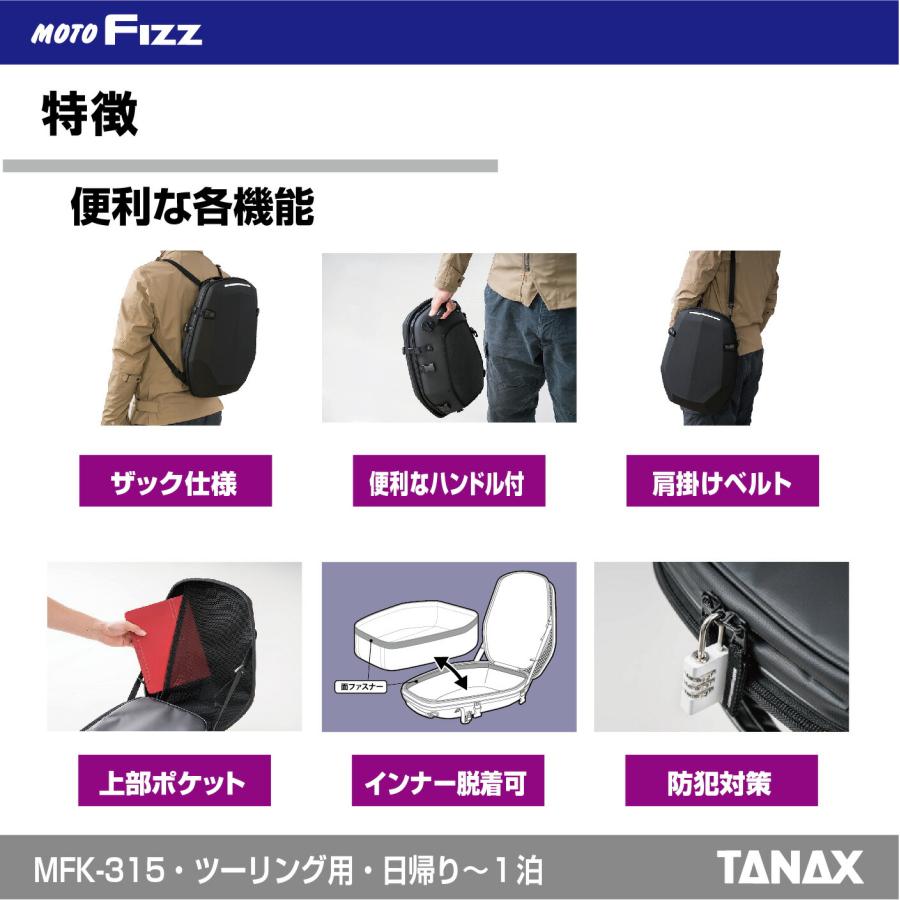 TANAX（タナックス） モトフィズ バイク用バッグ シートバッグ エアロ 