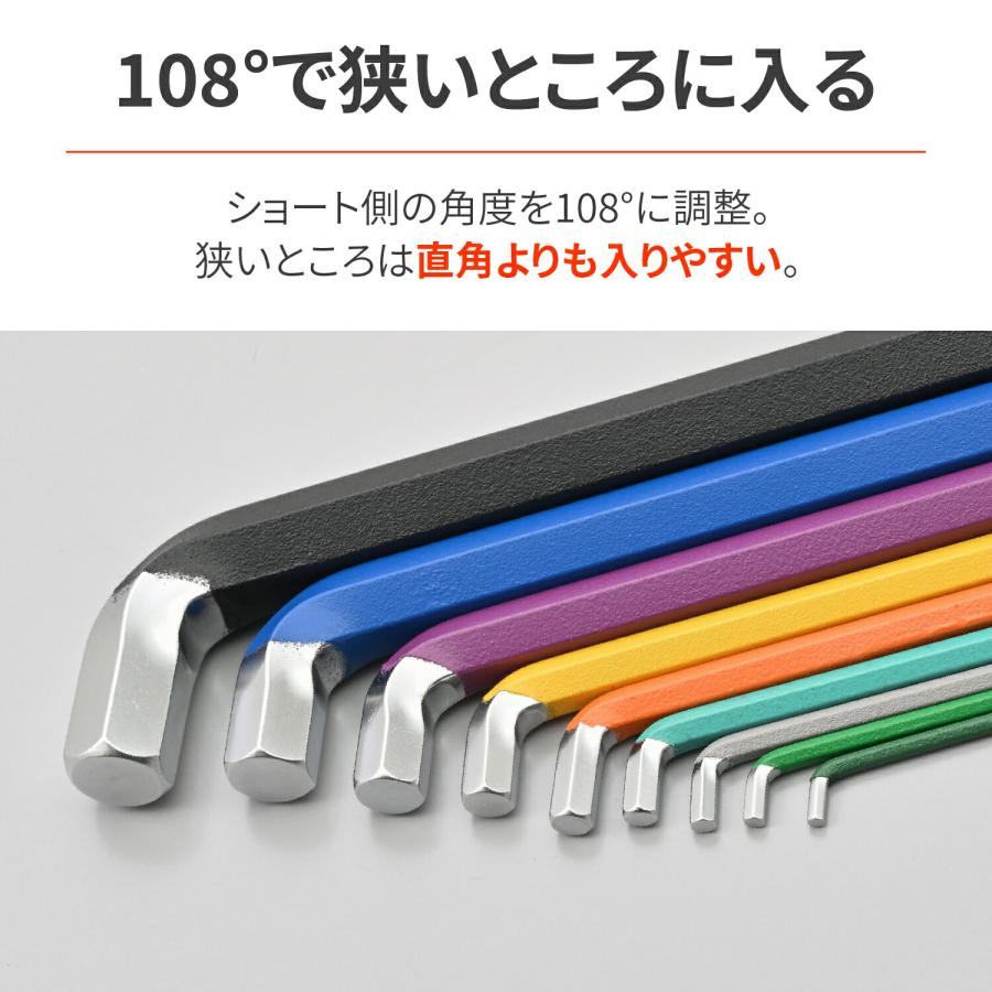 DAYTONA（デイトナ） バイク用 工具 六角レンチ セット 9本 ボール