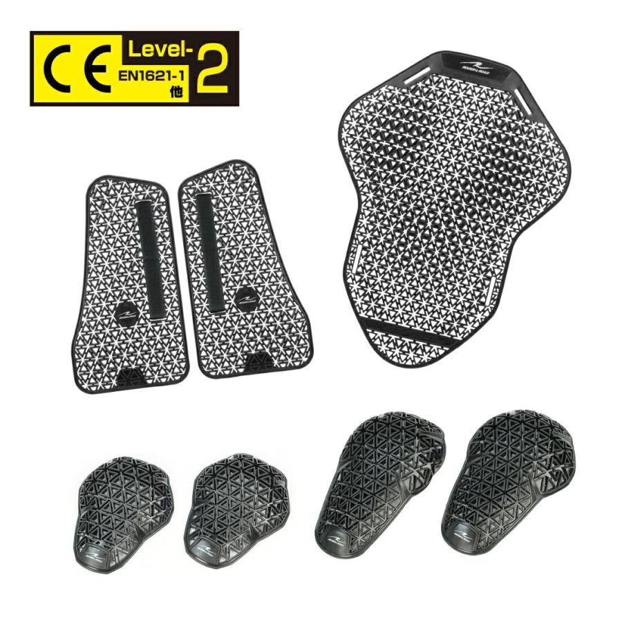 ROUGH&ROAD (ラフ&ロード) バイク用 プロテクター RR10128 CE-LEVEL2 フレックスエアパッドフルセット ブラック フルセット RR10128