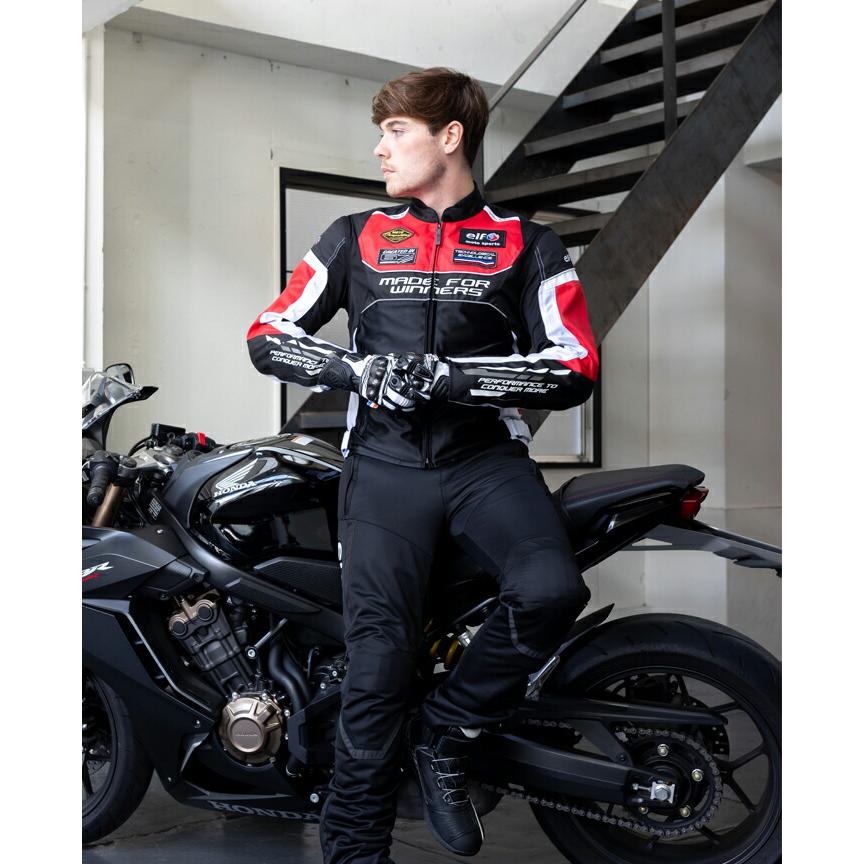elf moto sports バイクジャケット 黒 elf フラッグシップ Flagship エルフ バイク用 春夏