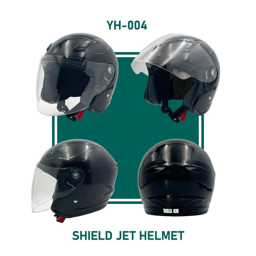 山城（YAMASHIRO） バイク用 ジェット ヘルメット YH-004 ブラック