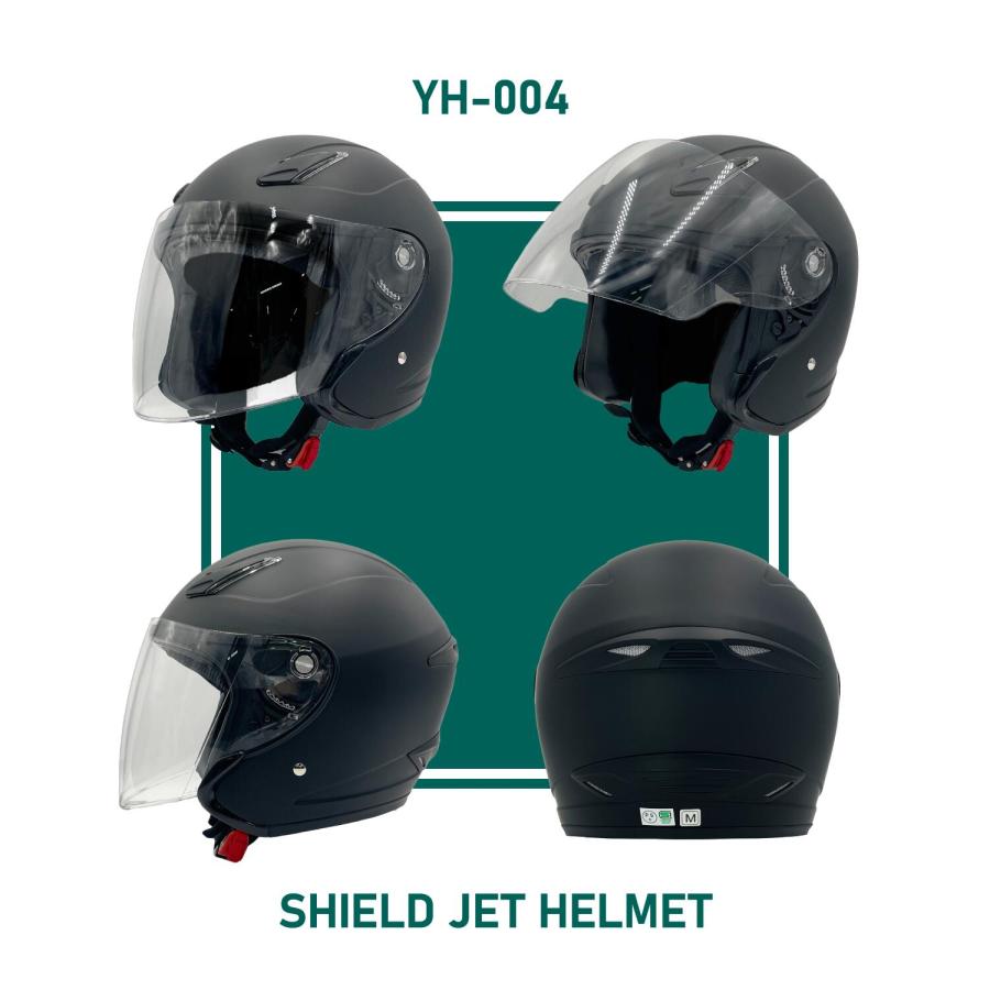 山城（YAMASHIRO） バイク用 ジェット ヘルメット YH-004 ブラック