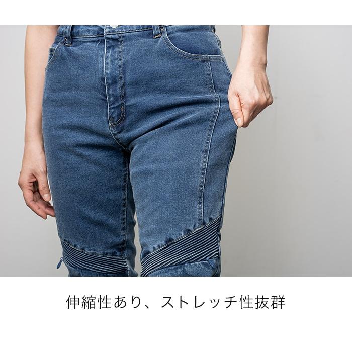 RossoStyleLab ロッソスタイルラボ バイク用 秋冬 プロテクター ウィンター デニム レディース ROP72 ウォームストレッチパンツ ブラック_3