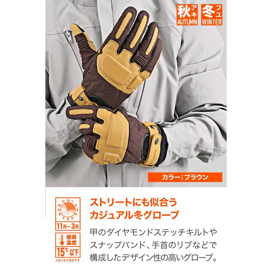 DAYTONA（デイトナ） バイク グローブ 冬秋 革(ヤギ革) 防水 防風