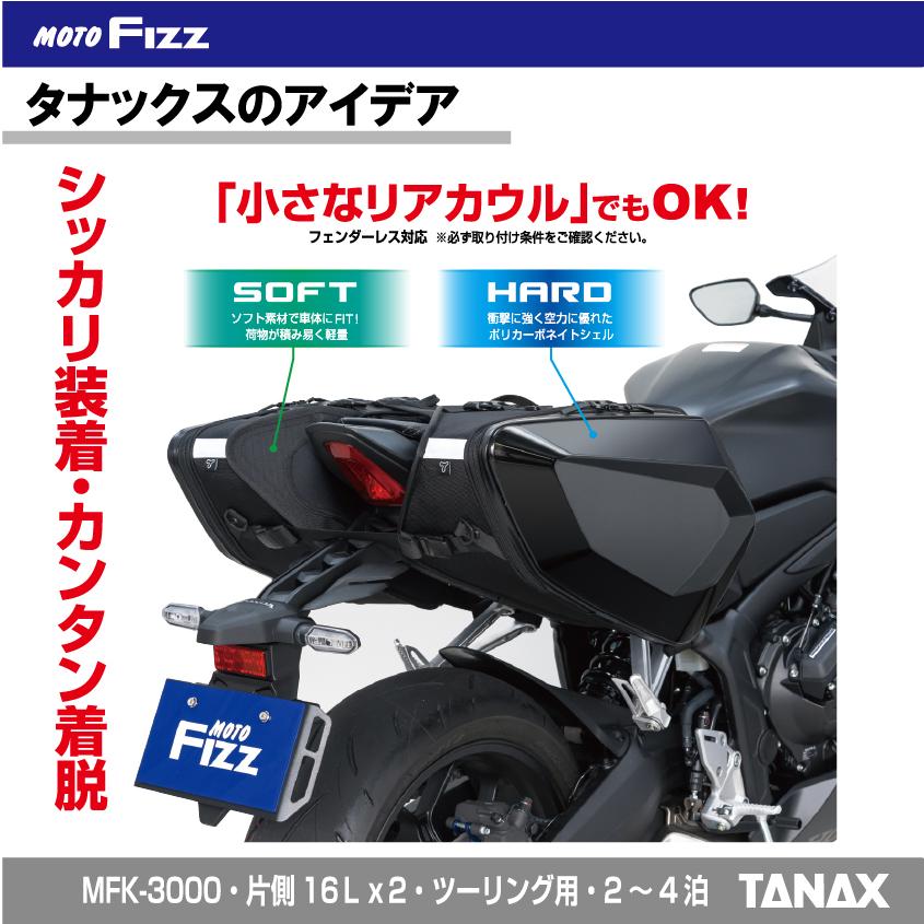 TANAX（タナックス） バイク用バッグ サイドバッグ カービングシェル