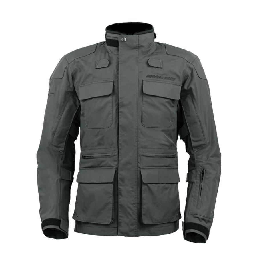 ROUGH&ROAD (ラフ&ロード) バイク用 3シーズンジャケット RR7256 デュアルテックストレックジャケット ガンメタ RR7256GM