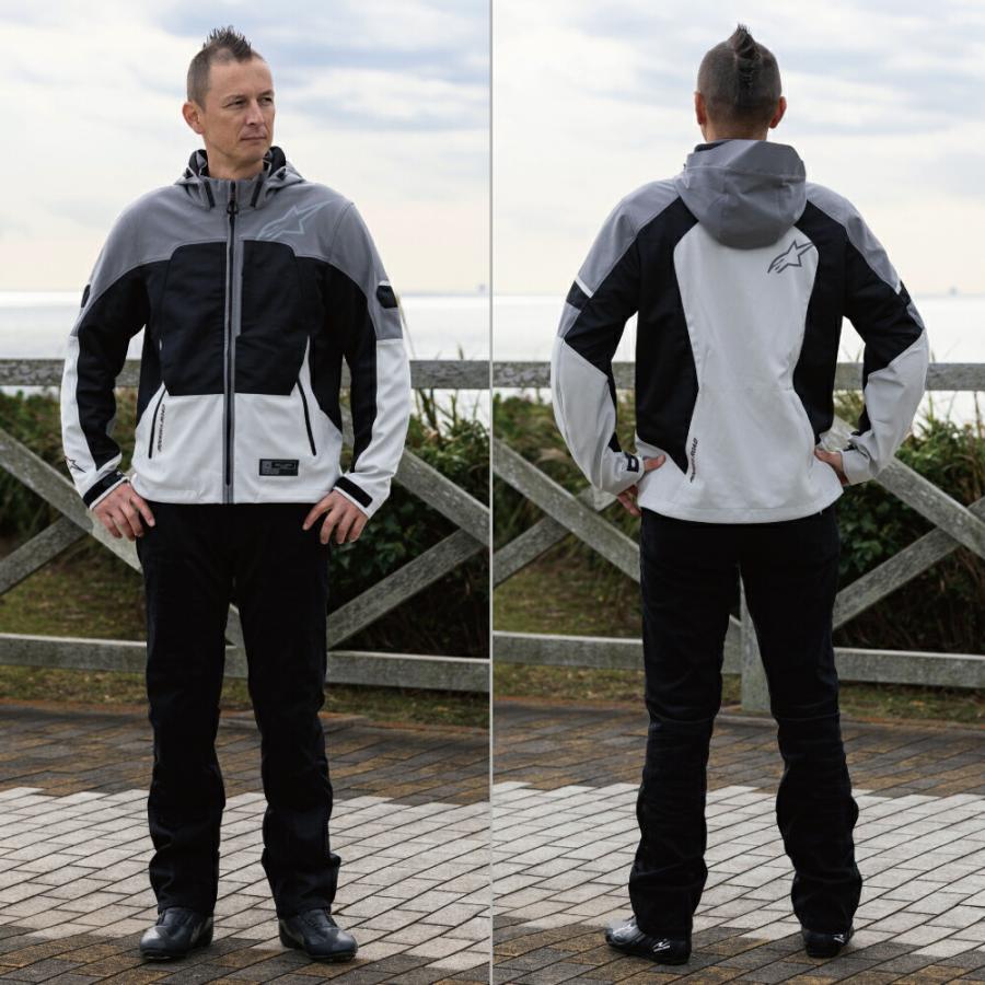 ROUGH&ROAD (ラフ&ロード) バイク用 ジャケット R3302626 Alpinestars × ROUGH&ROAD クルーパーカ エア Asia グレーブラック R3302626GY/BK_9