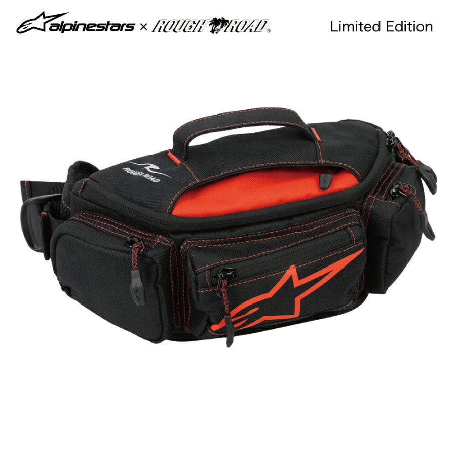 ROUGH&ROAD (ラフ&ロード) バイク用 ウエストバッグ R6100526 Alpinestars × ROUGH&ROAD カンガ2 ウエストバッグ ブラックレッド・グレー 2.5L