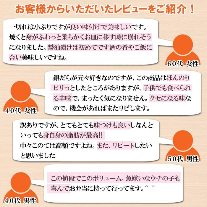 訳あり 切身 銀だら 辛味醤油漬 切り落し 味付き キャンプ 飯 数量限定 漬魚 切落し｜moto7mita｜08