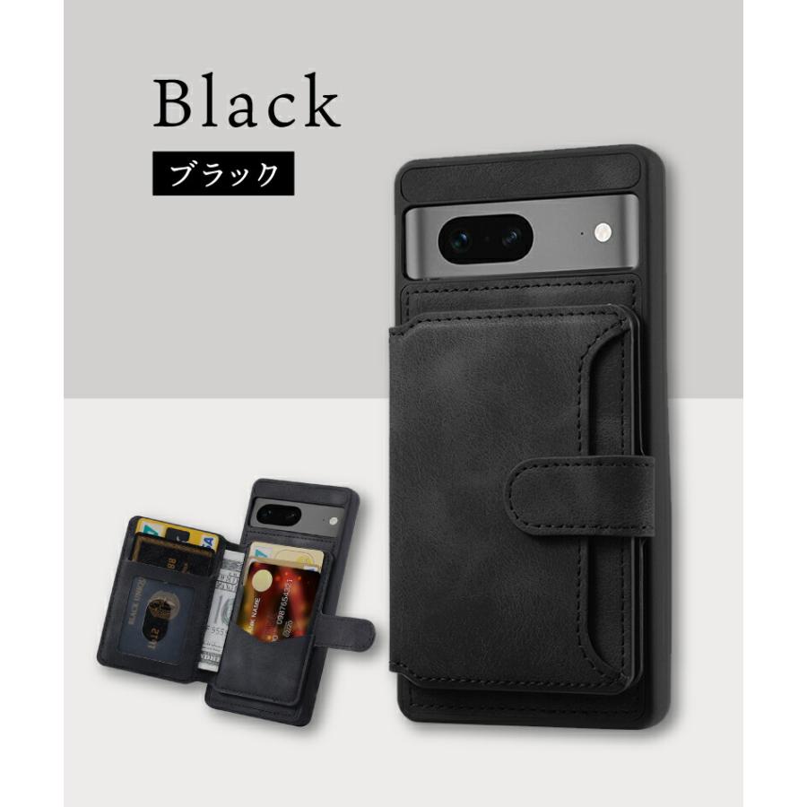 Google Pixel 7a ケース ピクセル7a 背面収納 レザー カードポケット