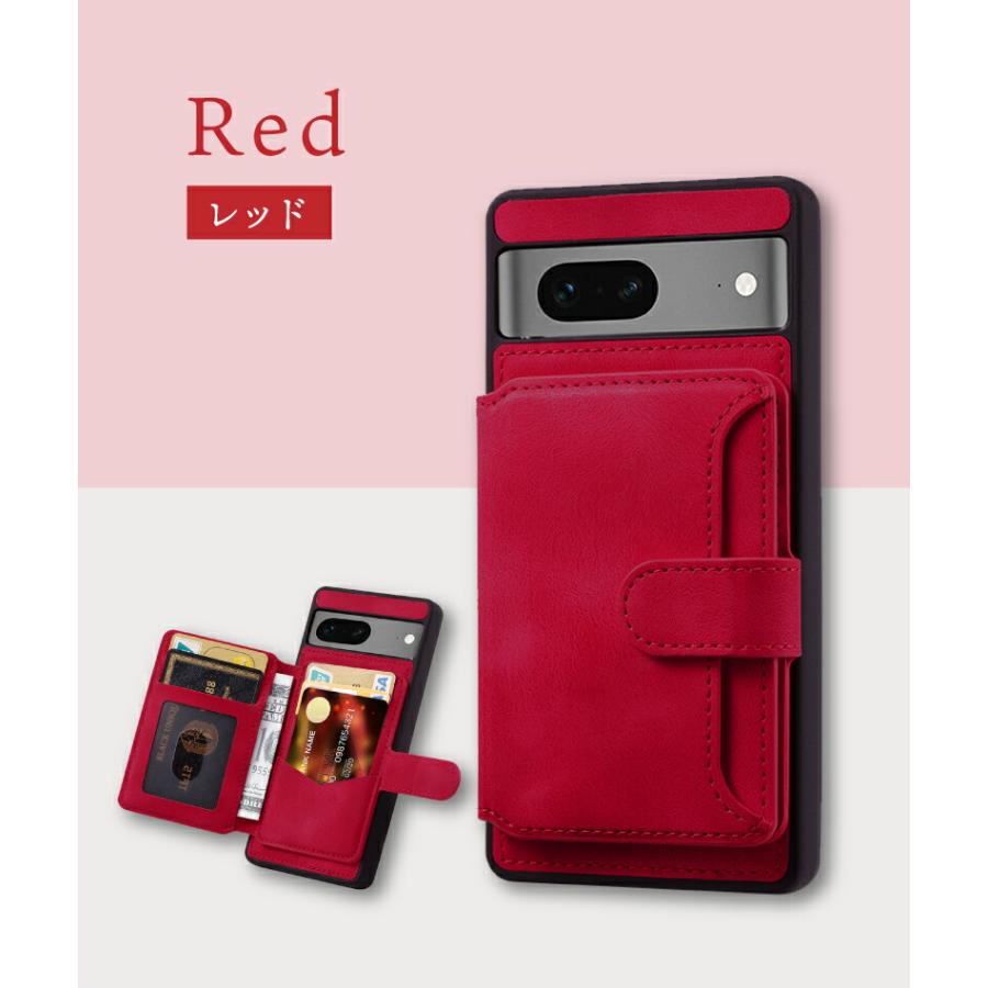 Google Pixel 7a ケース ピクセル7a 背面収納 レザー カードポケット