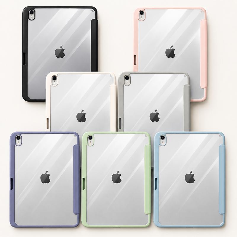 iPad A16 ケース ペンシル収納 11インチ Air M4 M3 M2 背面クリア 10.9