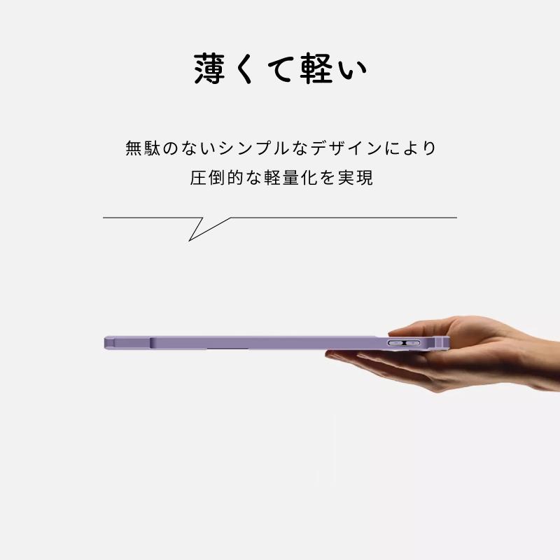 iPad A16 ケース ペンシル収納 11インチ Air M4 M3 M2 背面クリア 10.9