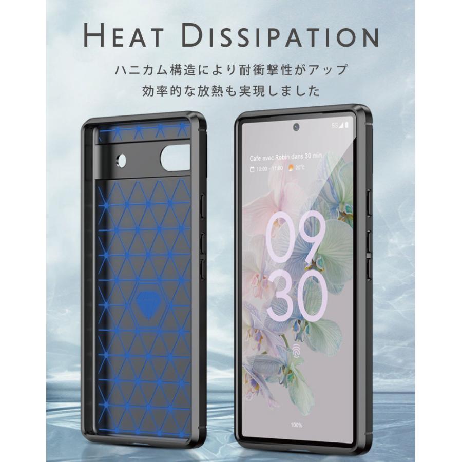 Google Pixel ガラスフィルムセット 6a ケース ソフト ハニカム構造 耐