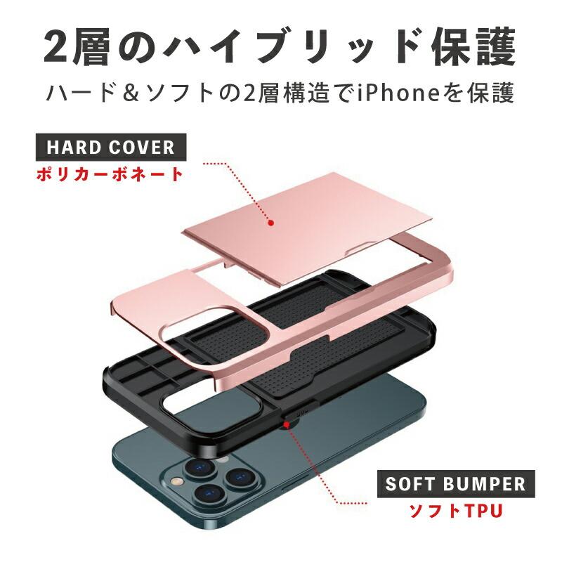 カード2枚収納　iPhone ケース iphone13 背面 mini pro max iPhone13Pro Max 耐衝撃 シンプル おしゃれ かっこいい スマホ 保護 カバー ポケット アイホン｜moto84｜06