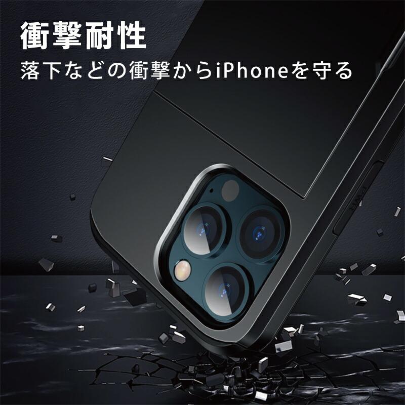 カード2枚収納　iPhone ケース iphone13 背面 mini pro max iPhone13Pro Max 耐衝撃 シンプル おしゃれ かっこいい スマホ 保護 カバー ポケット アイホン |  | 05