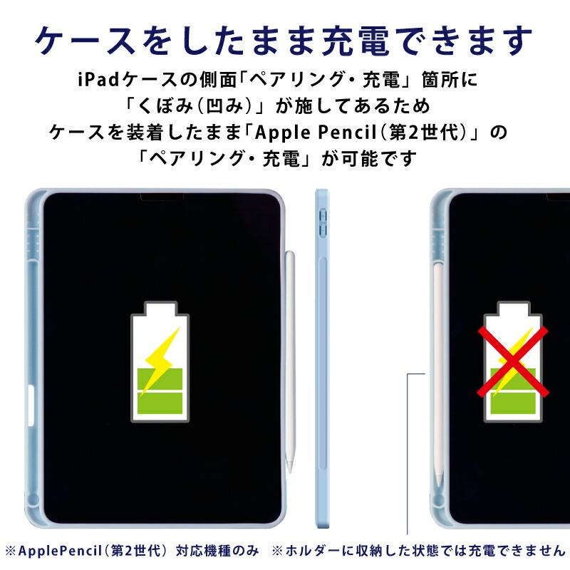 ガラスフィルム付 ペンシル収納 背面マットクリア iPad 第10世代 10.9
