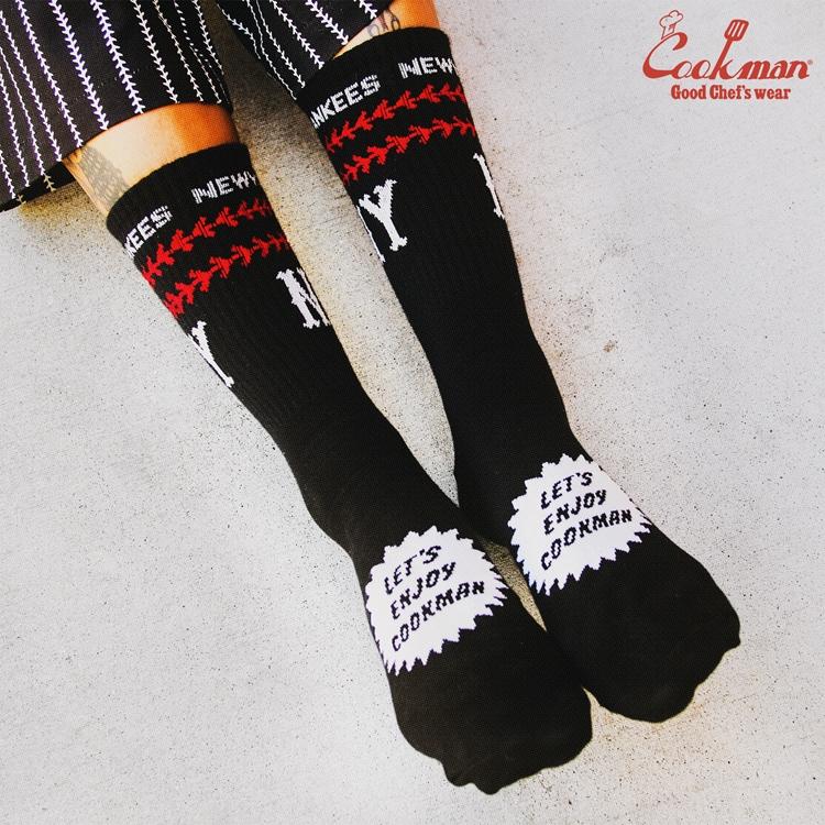 COOKMAN（クックマン） Rib Crew Socks Negro Leagues NY Black