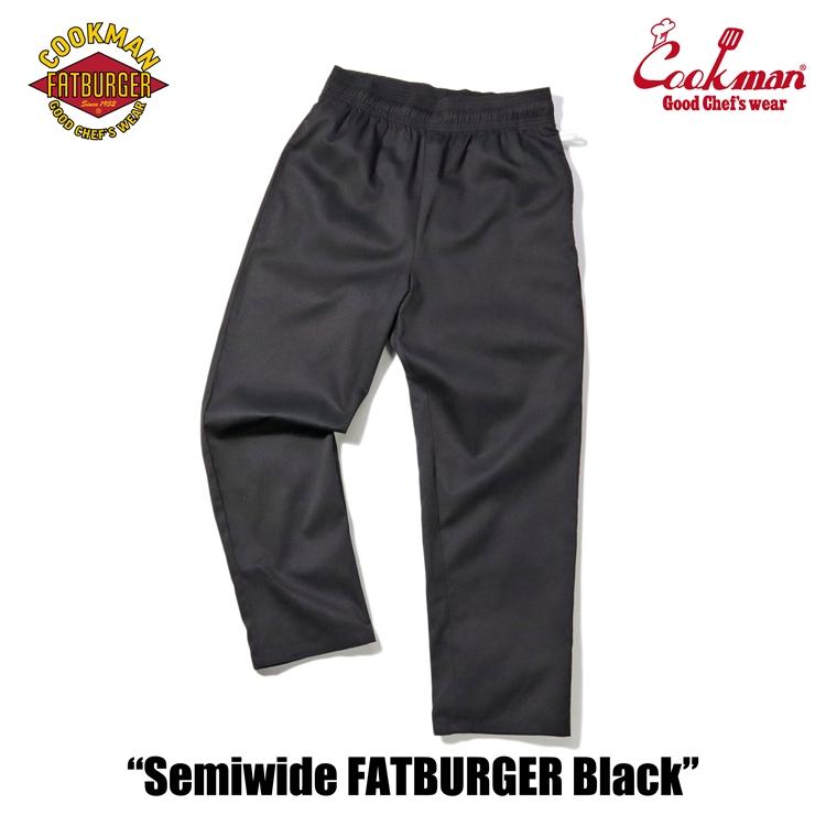 COOKMAN（クックマン） Chef Pants Semiwide FATBURGER Black シェフ