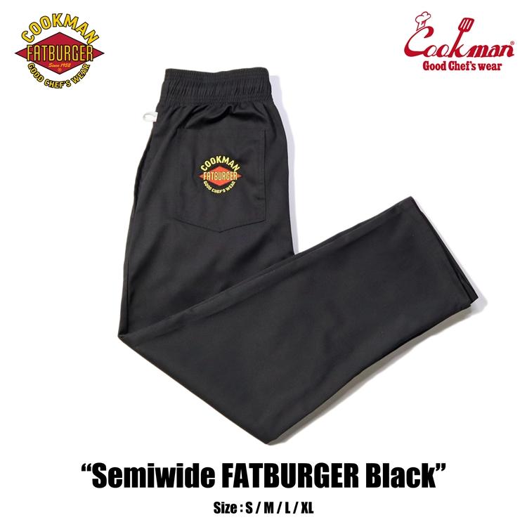 COOKMAN（クックマン） Chef Pants Semiwide FATBURGER Black シェフ