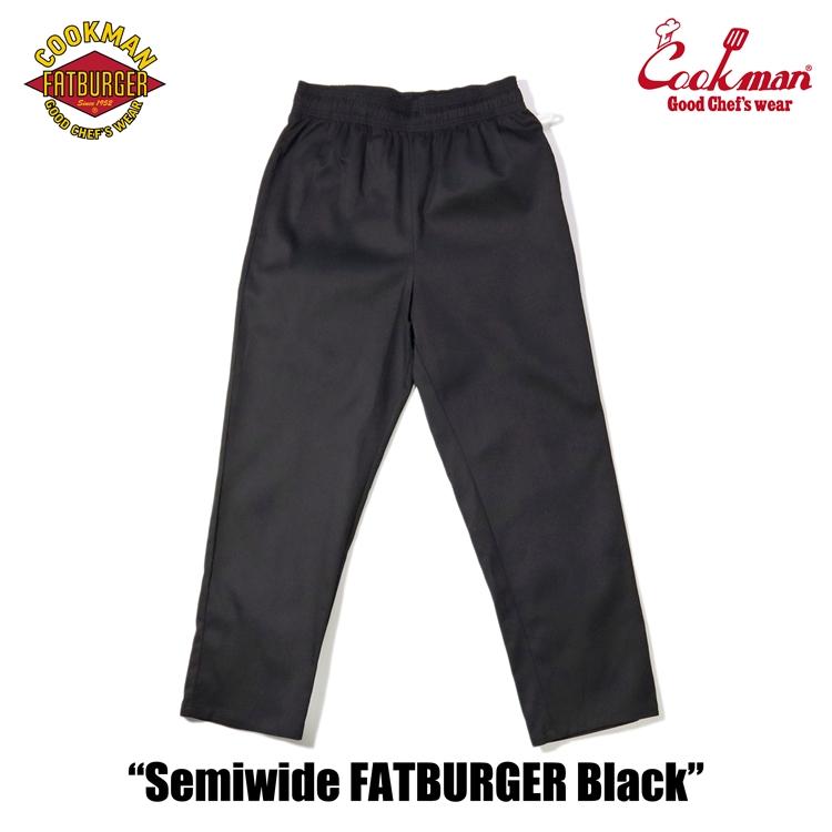COOKMAN（クックマン） Chef Pants Semiwide FATBURGER Black シェフ
