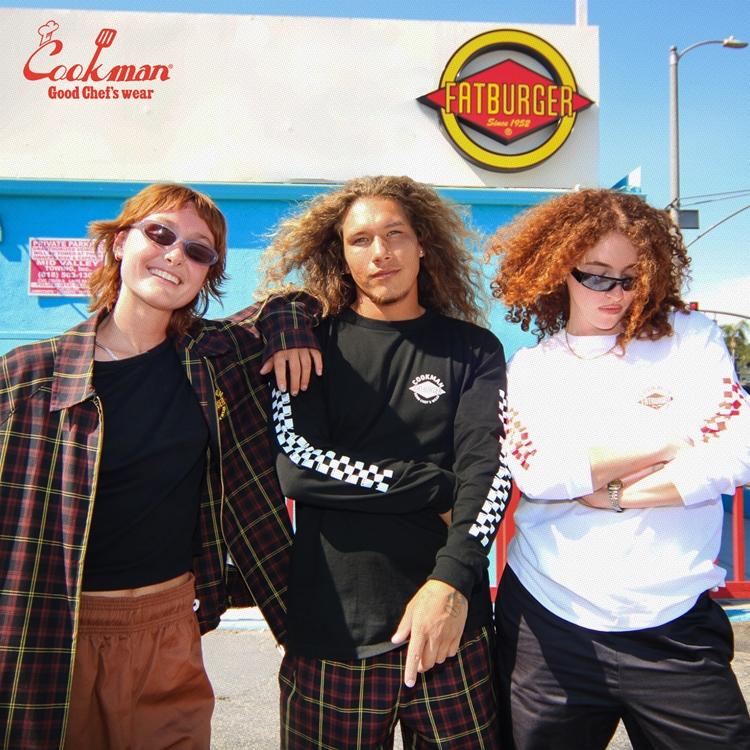 コラボ‼️染めクラッシュデニムタグ赤チェックNo.877 COOKMAN（クックマン） Chef Pants Semiwide FAT Tartan Check シェフ