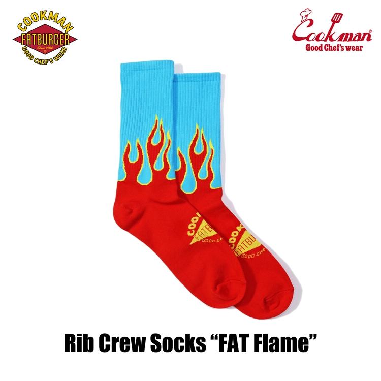 COOKMAN（クックマン） Rib Crew Socks FAT Flame リブクルーソックス