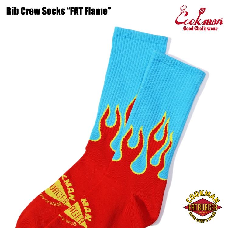 COOKMAN（クックマン） Rib Crew Socks FAT Flame リブクルーソックス
