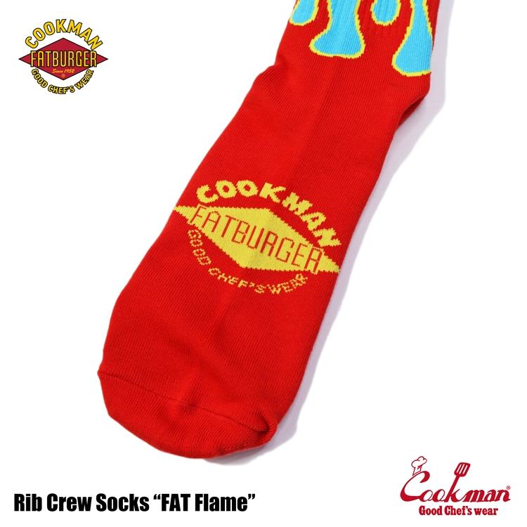 COOKMAN（クックマン） Rib Crew Socks FAT Flame リブクルーソックス
