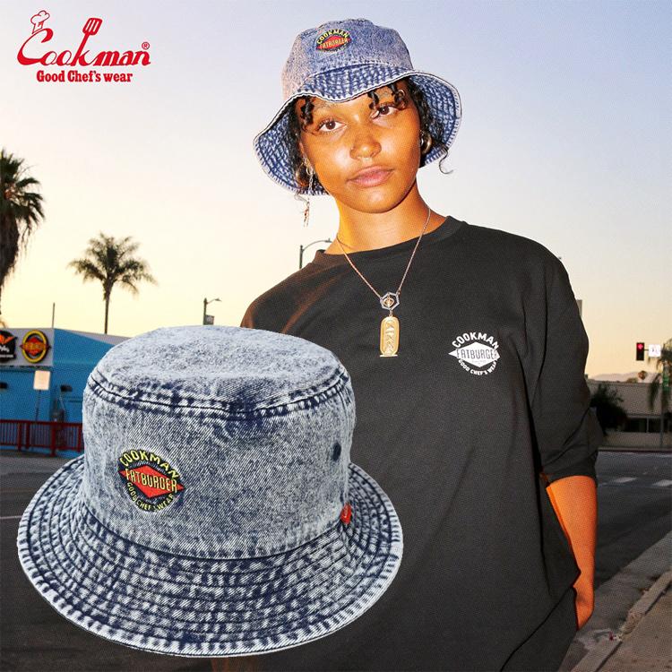 COOKMAN クックマン Bucket Hat Snow Washed Denim FAT Blue COOKMAN クックマン Bucket Hat Snow Washed Denim FAT Blue
