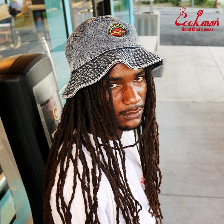 COOKMAN クックマン Bucket Hat Snow Washed Denim FAT Blue COOKMAN クックマン Bucket Hat Snow Washed Denim FAT Blue