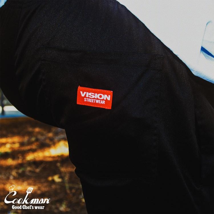 COOKMAN（クックマン） Chef Pants Vision Logo Black シェフパンツ