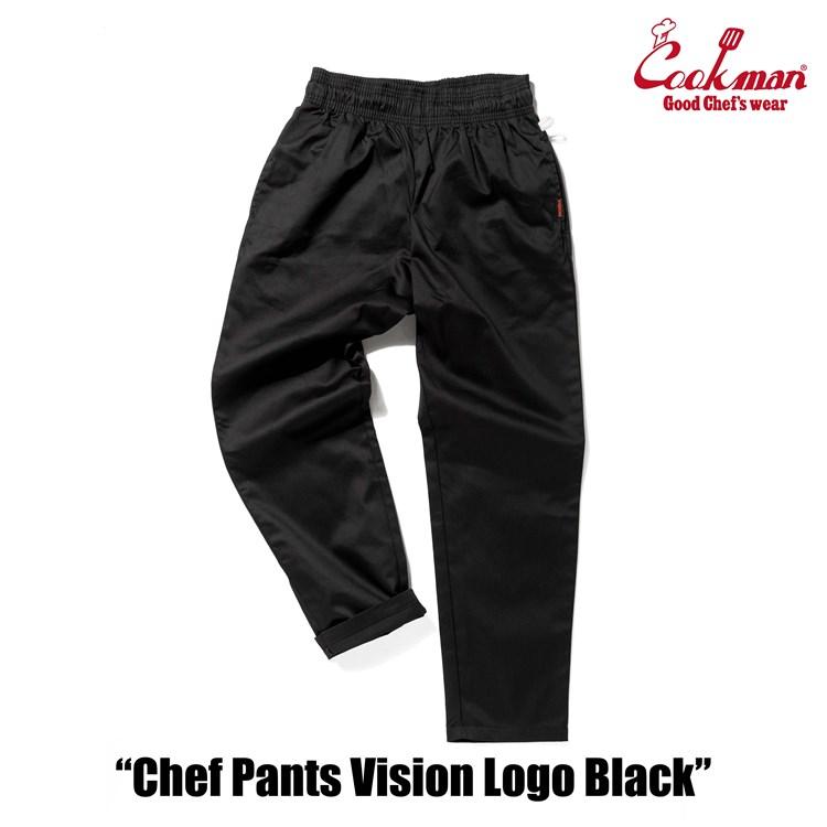 COOKMAN（クックマン） Chef Pants Vision Logo Black シェフパンツ