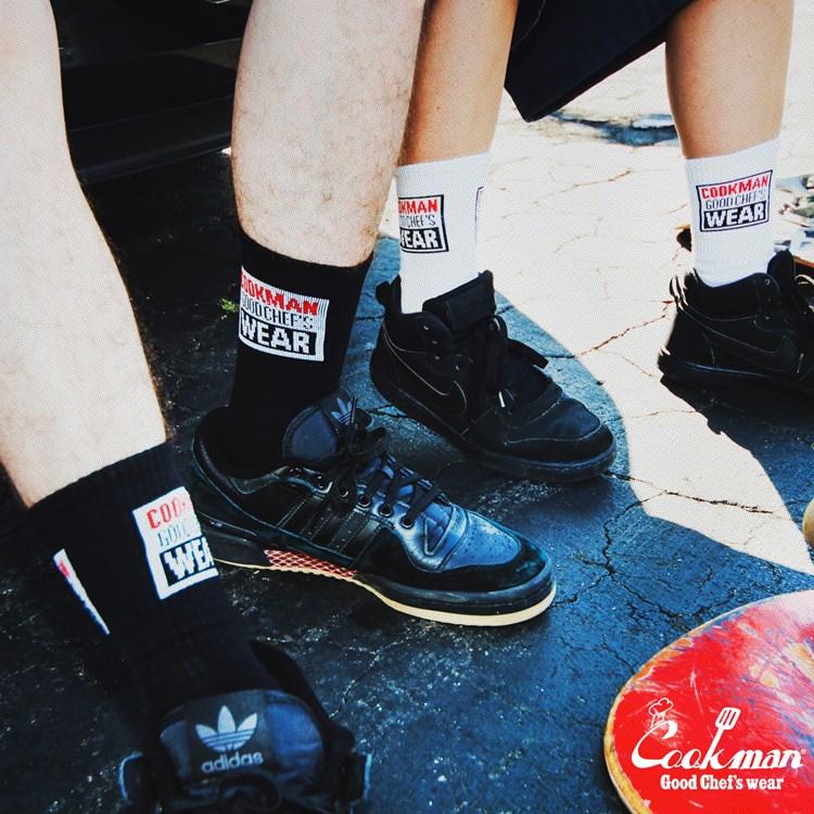 COOKMAN（クックマン） クックマンRib Crew Socks Vision Logo White