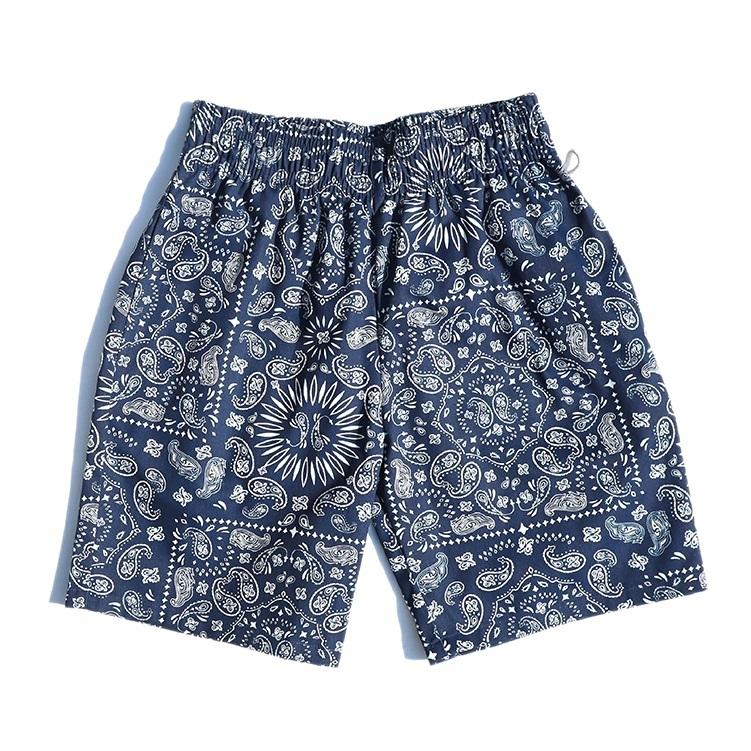 COOKMAN（クックマン） Chef Pants Short Paisley Navy シェフパンツ