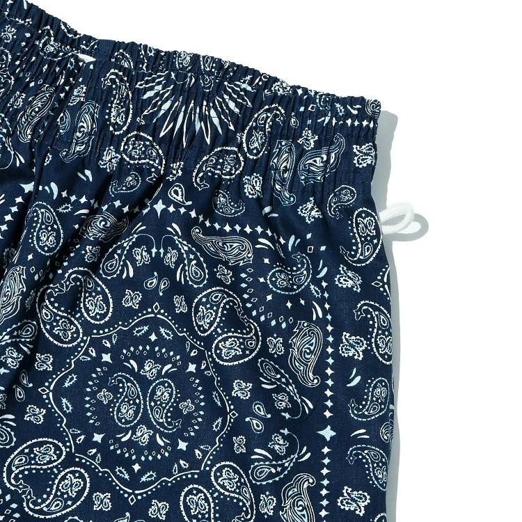 COOKMAN（クックマン） Chef Pants Short Paisley Navy シェフパンツ