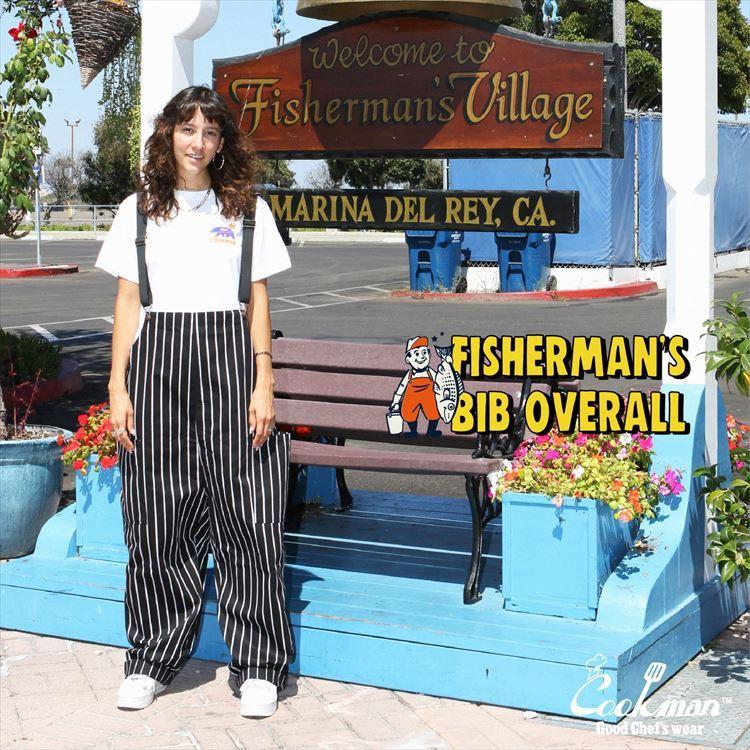 COOKMAN（クックマン） Fisherman's Bib Overall Stripe Black