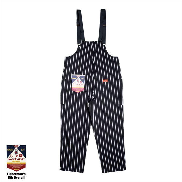 COOKMAN（クックマン） Fisherman's Bib Overall Stripe Black
