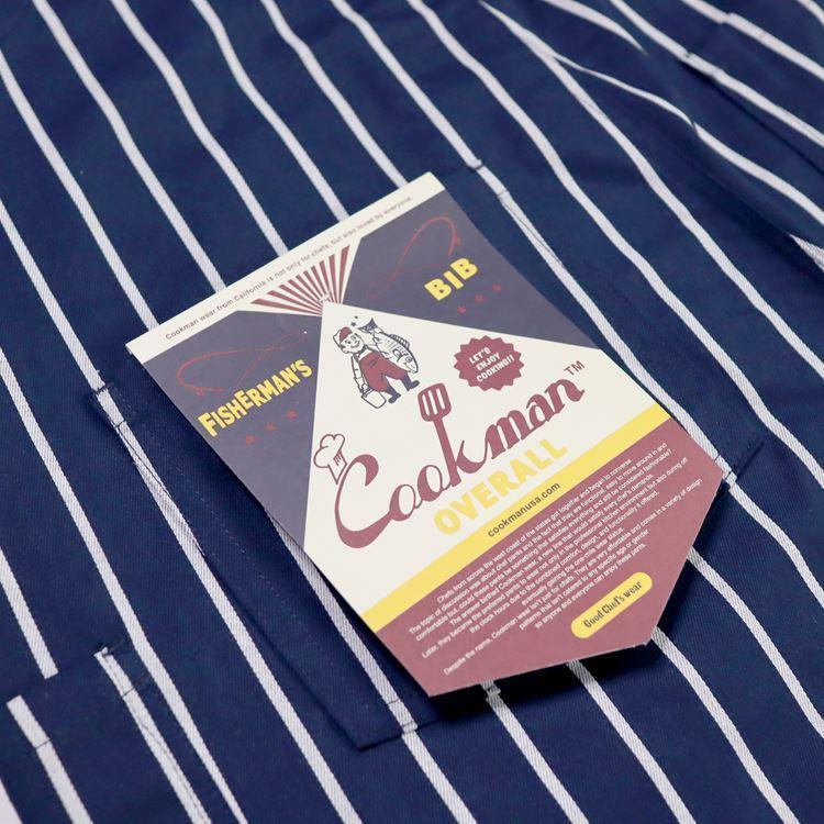 COOKMAN（クックマン） Fisherman's Bib Overall Stripe Navy