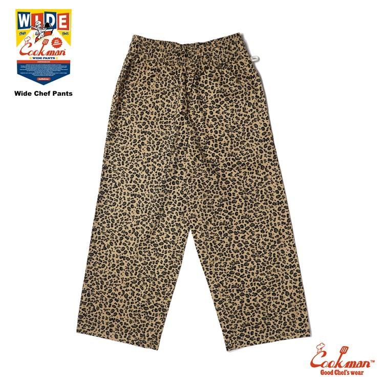 COOKMAN（クックマン） Wide Chef Pants ワイド シェフパンツ Leopard