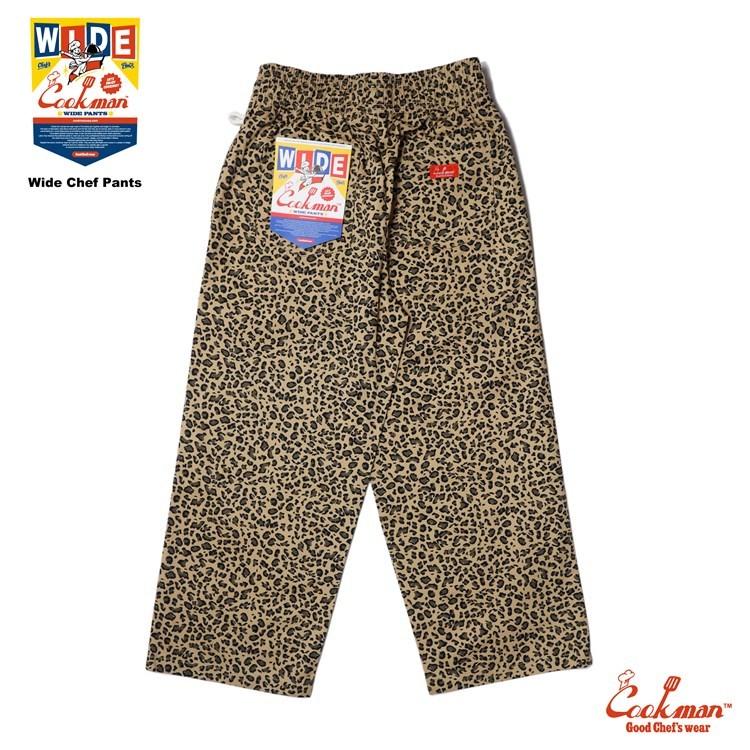 COOKMAN（クックマン） Wide Chef Pants ワイド シェフパンツ Leopard