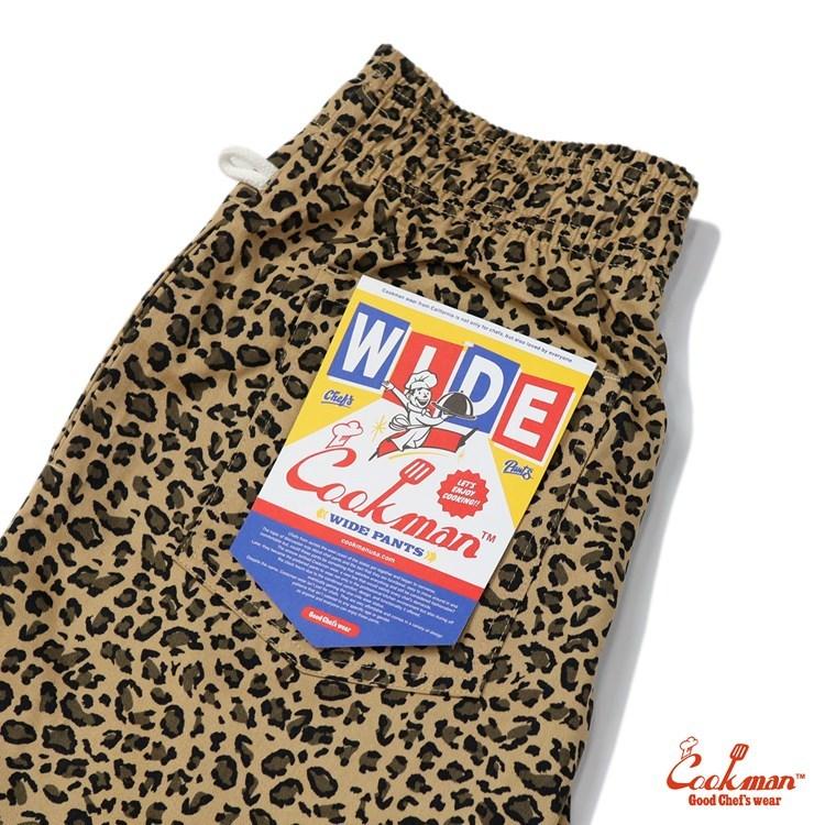 COOKMAN（クックマン） Wide Chef Pants ワイド シェフパンツ Leopard